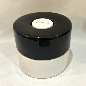 Sagaform Ceramic Black White Interlocking Salt Pepper Shaker Set Sweden Design